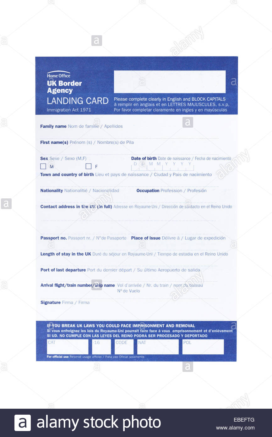 Download Uk Landing Card